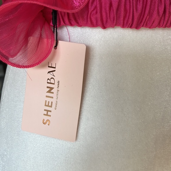 Nwt- pink satin backless top - Picture 9 of 11